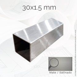 Tubo cuadrado 30 1.5mm Inox...
