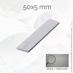 Perfil macizo pletina 50x5mm Inox AISI-304 Mate