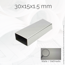 Tubo rectangular 30x15 1.5mm Inox AISI-304 Mate