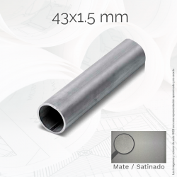 Tubo redondo 43 1.5mm Inox AISI-304 Mate